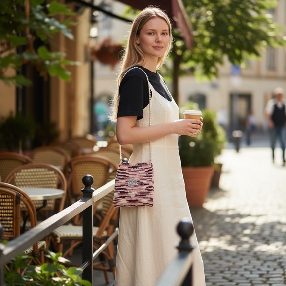 Stylish Pink Crossbody Bag - Picture 2 of 12